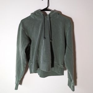 Aritzia Wilfred Free Green Cropped Hoodie